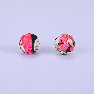 Printed Round Silicone Focal Beads SI-JX0056A-64-1