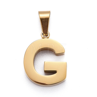 Ion Plating(IP) 304 Stainless Steel Letter Pendants STAS-H127-G-G-1