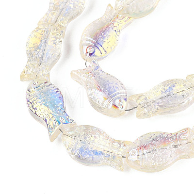 Transparency Electroplate Glass Beads Strands GLAA-T023-40A-08-1
