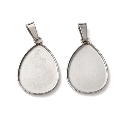 304 Stainless Steel Pendant Cabochon Settings STAS-D379-01B-P-1