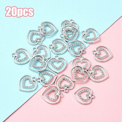 Alloy with Crystal Rhinestone Pendants ALRI-YW0001-21-1