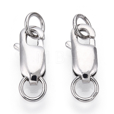 Rhodium Plated 925 Sterling Silver Lobster Claw Clasps STER-T004-84P-1
