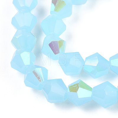 Imitation Jade Electroplate Glass Beads Strands EGLA-A039-J6mm-L03-1