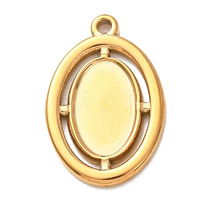 304 Stainless Steel Pendant Cabochon Settings STAS-Z204-04G-01-1