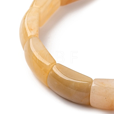 Natural Topaz Jade Bead Stretch Bracelets for Women Men BJEW-C097-02A-12-1