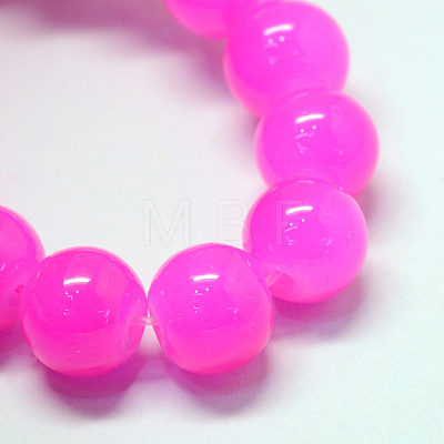 Baking Painted Imitation Jade Glass Round Bead Strands DGLA-Q021-10mm-28-1