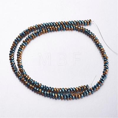 Faceted Non-magnetic Synthetic Hematite Bead Strands G-F337-35-1