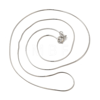 Rhodium Plated Sterling Silver Snake Chain Necklaces NJEW-M153-15A-20-1
