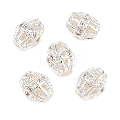 Brass Micro Pave Clear Cubic Zirconia Beads KK-Z162-13S-1