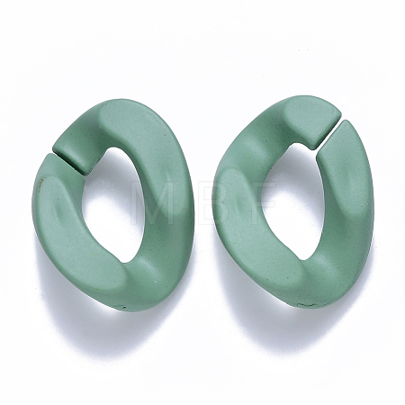 Opaque Spray Painted Acrylic Linking Rings OACR-S036-001B-I11-1