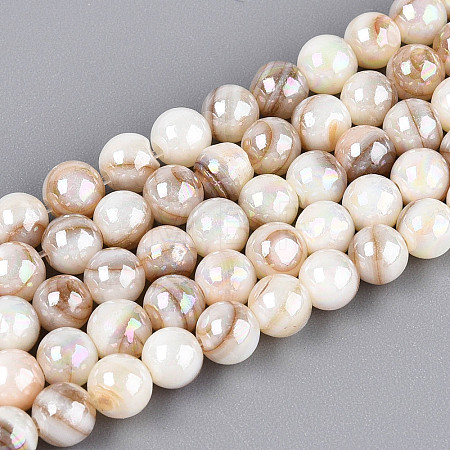 AB Color Natural Freshwater Shell Beads Strands BSHE-T014-40B-1