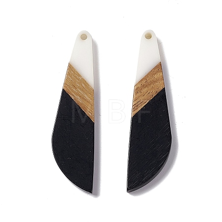 Opaque Resin & Walnut Wood Big Pendants RESI-M027-07I-1