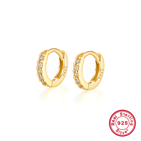 925 Silver Zircon Round Hoop Earrings Unisex Geometric Stylish Jewelry KO3739-3-1