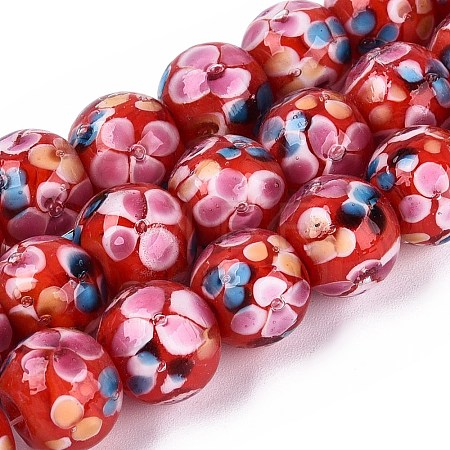 Handmade Lampwork Beads Strands LAMP-Q041-08D-1