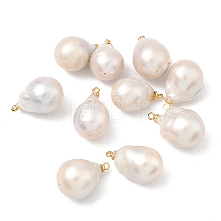 Natural Baroque Pearl Keshi Pearl Pendants PALLOY-JF04782-1