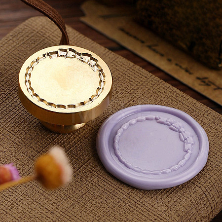 Golden Plated Wax Seal Brass Stamp Head AJEW-C031-01E-1