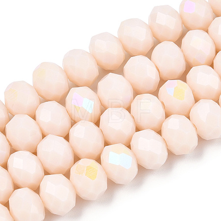Electroplate Opaque Solid Color Glass Beads Strands EGLA-A034-P3mm-L20-1