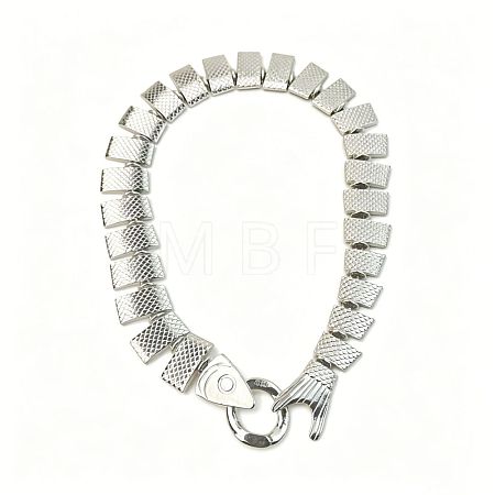 Summer Beach Alloy Fish Scale Chain Choker Necklaces for Women WG6BF08-02-1