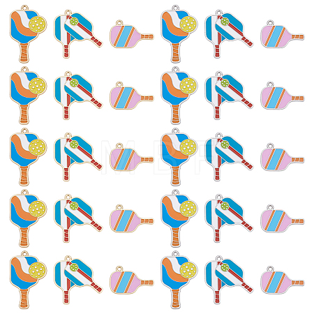 36Pcs 6 Styles Zinc Alloy Enamel Pendants FIND-PH0038-37-1