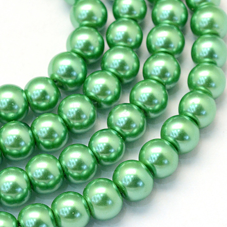 Baking Paint Pearlized Glass Pearl Round Bead Strands X-HY-Q003-4mm-69-1