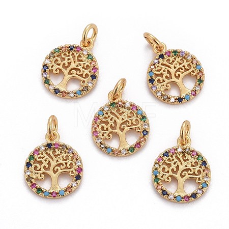 Brass Micro Pave Cubic Zirconia Charms ZIRC-L070-45G-1