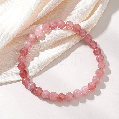 Natural Quartz Beaded Stretch Bracelets for Women Men BJEW-JB12965-02-1