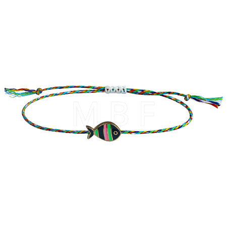Alloy Enamel Fish Charm Adjustable Bracelets FS-WG707CF-07-1