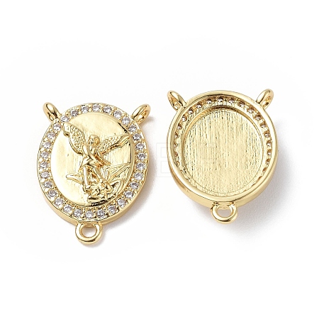 Eco-Friendly Rack Plating Brass Micro Pave Cubic Zirconia Chandelier Components Links KK-F845-11G-1