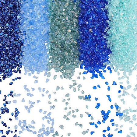 300G 5 Colors Electroplate Glass Chip Beads MRMJ-SC0001-37B-1