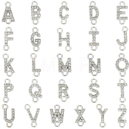 26Pcs 26 Styles Alloy Crystal Rhinestone Connector Charms FIND-CJZ0001-001P-1