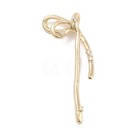 Brass Pave Clear Cubic Zirconia Pendants KK-Z061-20G-02-1