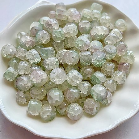 Transparent Crackle Glass Beads Strand GLAA-D012-01D-1