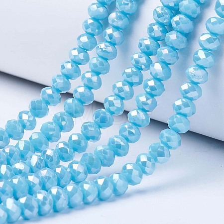 Electroplate Glass Beads Strands EGLA-A034-P3mm-B15-1