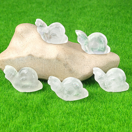 Natural Quartz Crystal Carved Healing Snail Figurines PW-WG23180-11-1