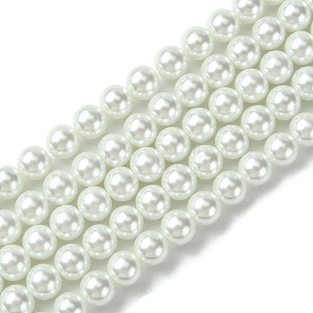 Eco-Friendly  Dyed Glass Pearl Round Beads Strands HY-A002-8mm-RB001-1
