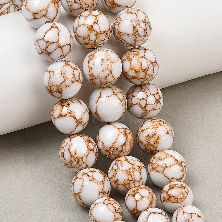 Synthetic Gold Line Turquoise Graduated Beads Strands GG-CBA2AE1-A03-A-1