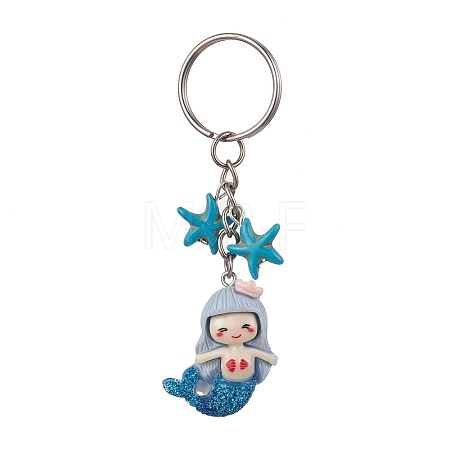 Mermaid Opaque Resin Pendant Keychain X1-KEYC-JKC00624-01-1
