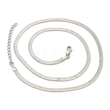 Brass Flat Snake Chain Necklaces for Women NJEW-U011-14P-1