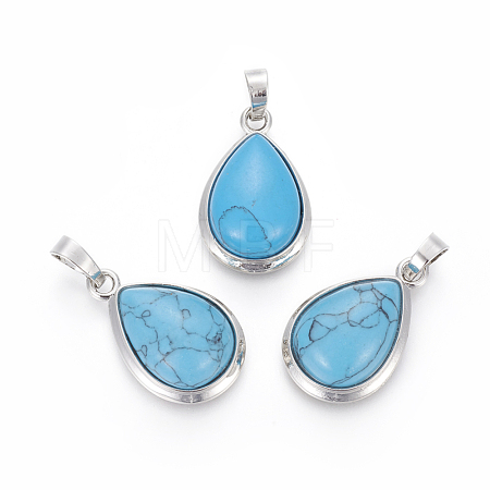 Synthetic Turquoise Pendants G-L512-C02-1