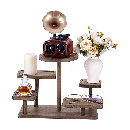 5-Tier Tabletop Wood Plant Storage Display Riser Stands ODIS-WH0038-325A-1