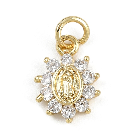 Brass Micro Pave Cubic Zirconia Pendants KK-Z123-24G-05-1