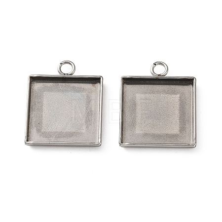 304 Stainless Steel Pendant Cabochon Settings STAS-Z201-02P-04-1
