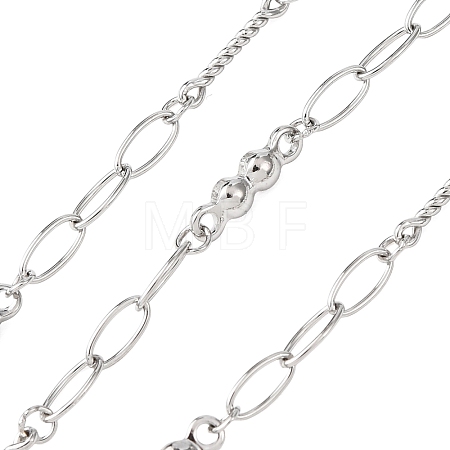 304 Stainless Steel Oval with Flat Round Link Chains CHS-H117-11P-1
