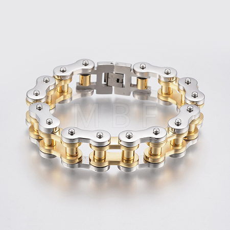 Men's 201 Stainless Steel Bracelets BJEW-H569-17MM-E-1