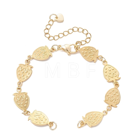 304 Stainless Steel Strawberry Link Chain Bracelet Making AJEW-JB01484-1