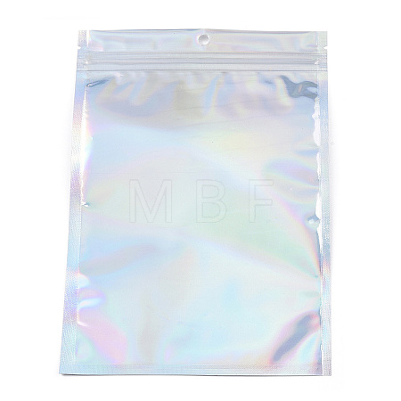Rectangle Zip Top Plastic Glitter Holographic Bags OPP-YWC0001-14X20-1