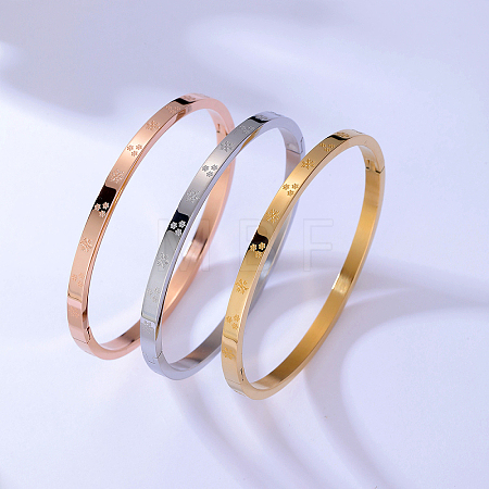 3Pcs Christmas Stainless Steel Hinged Bangles Set FR7657-1