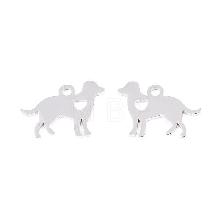 Non-Tarnish 304 Stainless Steel Puppy Silhouette Charms LS-STAS-Q201-T086-1