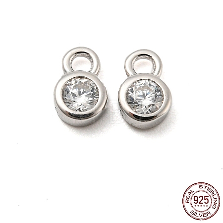 Real Platinum Plated Rhodium Plated 925 Sterling Silver Charms STER-K176-03F-P-1