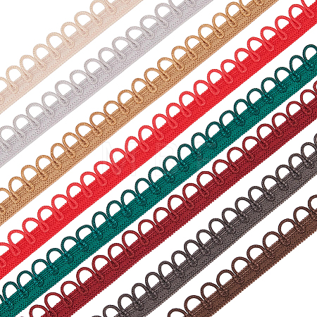 20M 8 Colors Nylon Braid Trims with Elastic Button Loops OCOR-BC0009-80-1